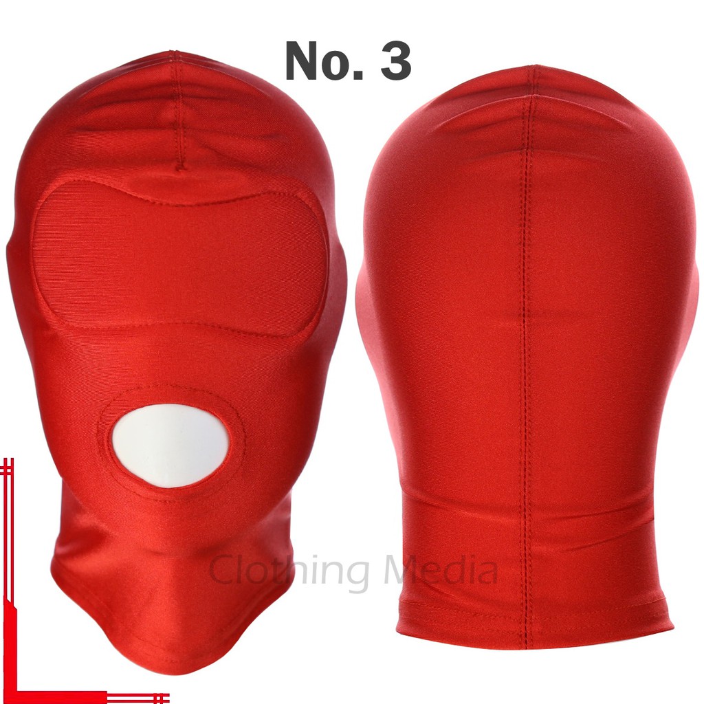 Hood Spandex Warna Merah Topeng Cosplay Mask Blindfold Elastis Penutup Kepala