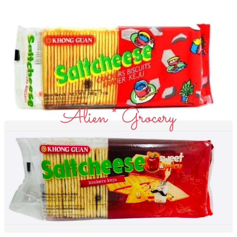 Khong Guan Khongguan Saltcheese Sweet Spicy Pedas Manis Crackers Biscuit Biskuit 200gr