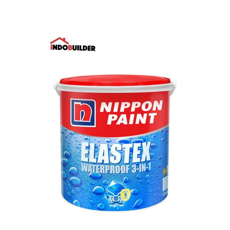 CAT TEMBOK WATERPROOF NIPPON ELASTEX 3IN1 20 KG PUTIH GREY ABU