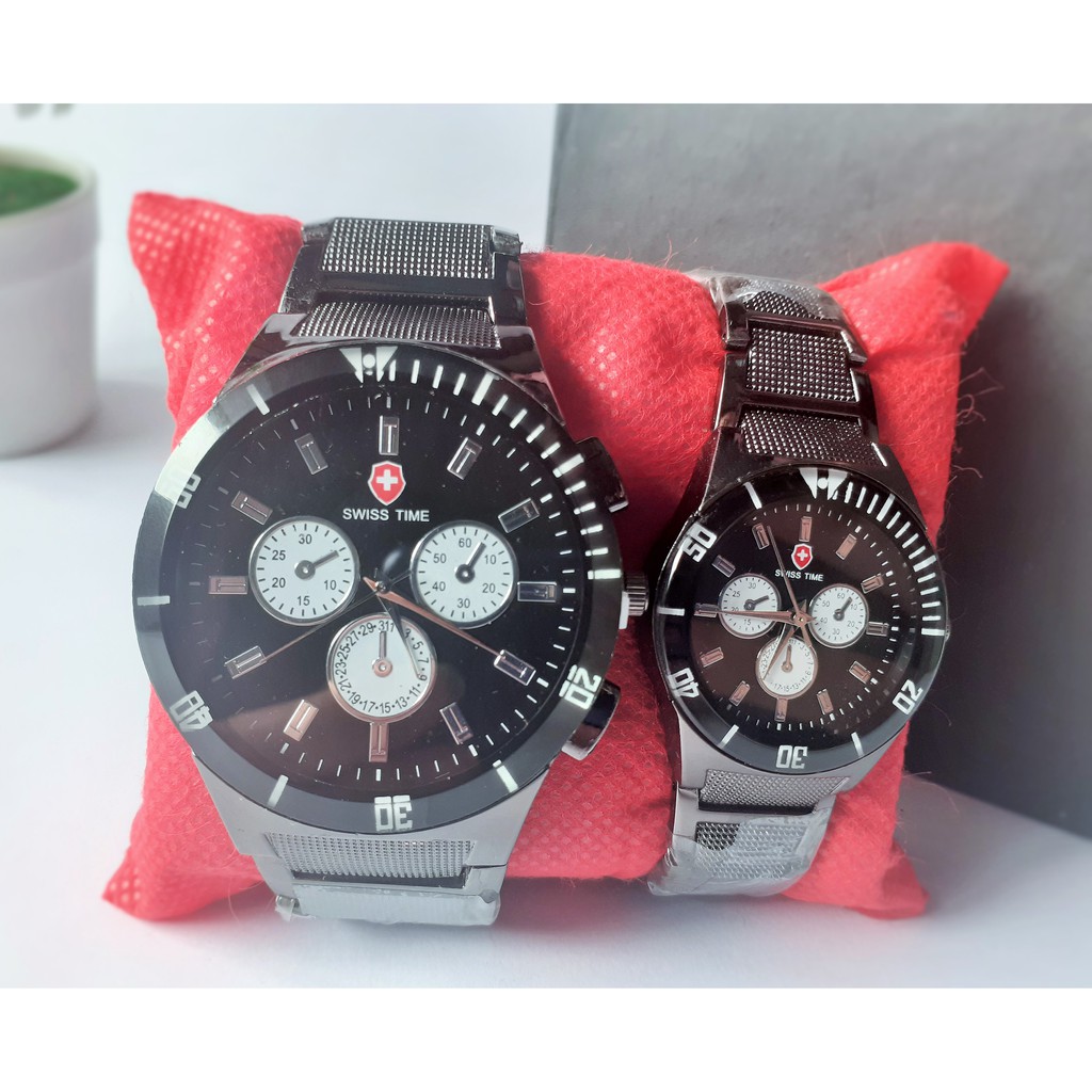 Jam Tangan Couple Rantai Kombinasi Gratis Kotak