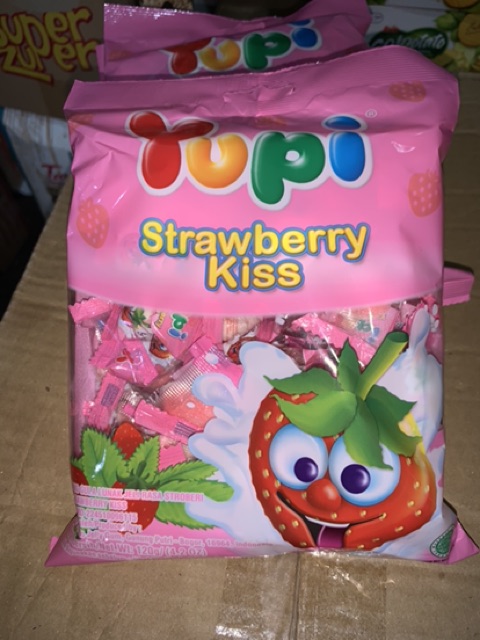 permen Yupi Strawberry Kiss Pack 120 gram