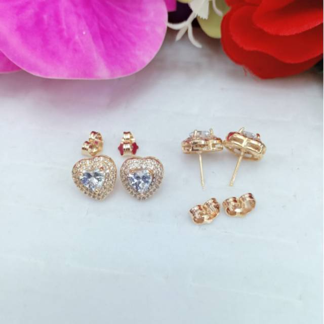 Anting love lapis emas