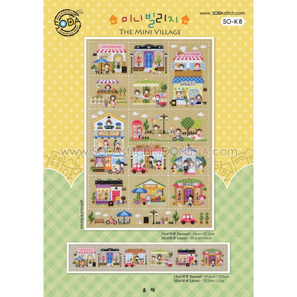 Paket DIY Craft Sulam Kristik / Cross Stitch Strimin Sodastitch SO-K8 - The Mini Village