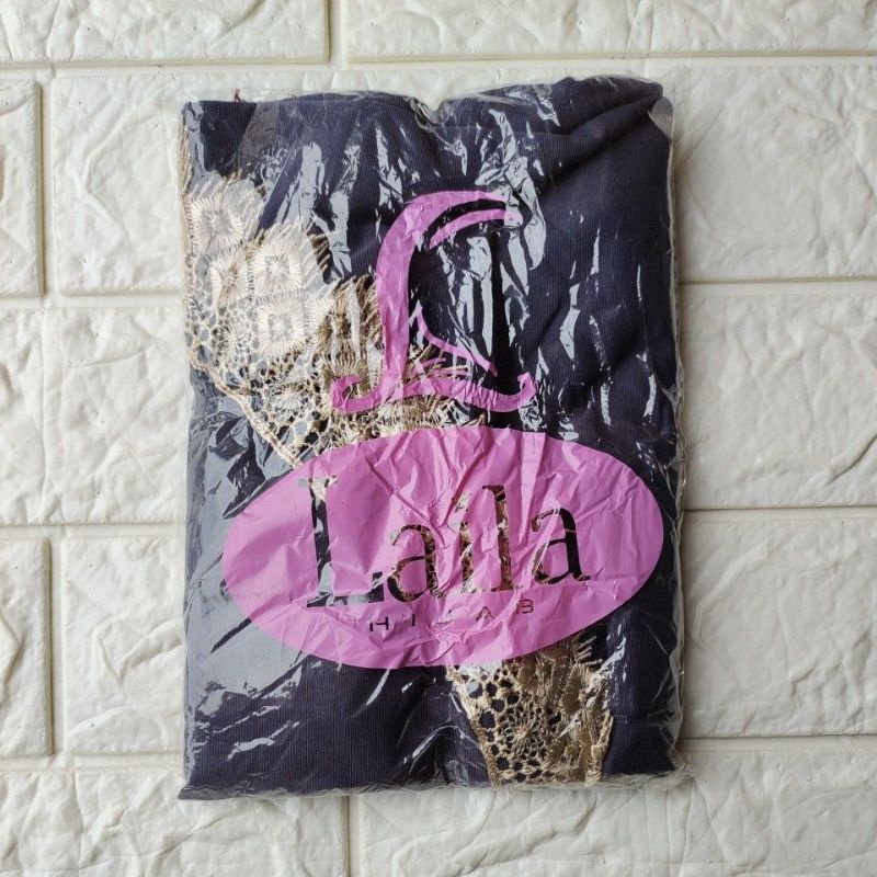 JILBAB INSTAN CASIL LAILA LIST TEPI FULL RENDA-Abu Tua