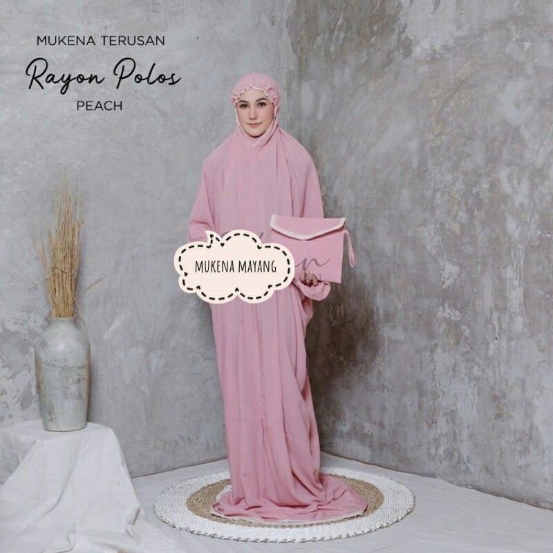 Mukena Dewasa Mayang Polos Mukenah Travel Terusan Katun Rayon Renda Murah Warna Cantik
