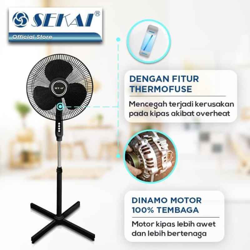 SEKAI SFN-1620 Stand Fan 16 Inch Kaki Silang