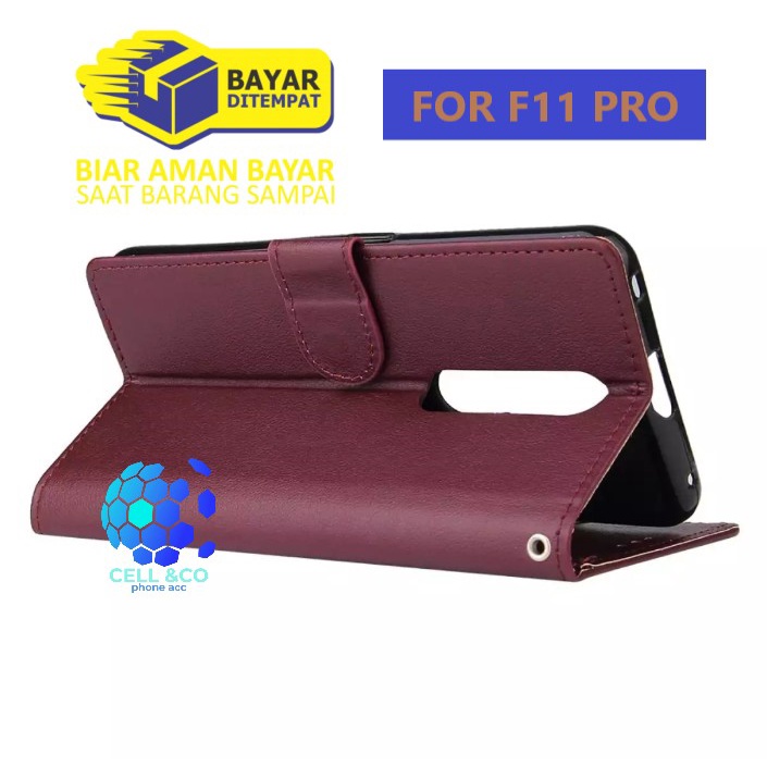 OPPO F11 PRO CASE FLIP WALLET LEATHER KULIT PREMIUM SARUNG BUKA TUTUP FLIP CASE OPPO F11 PRO