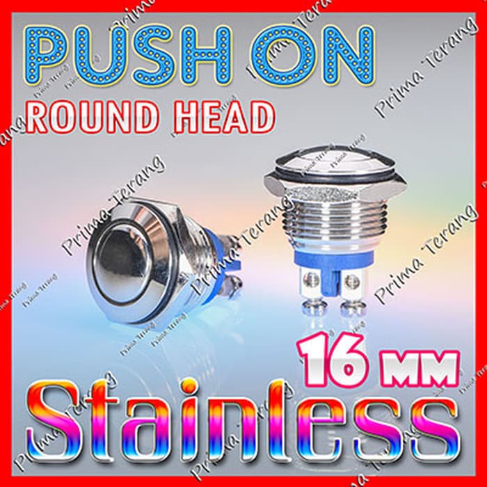 Perlengkapan Listrik - Saklar Broco - Saklar Stainless Steel Push On Momentary Waterproof Switch