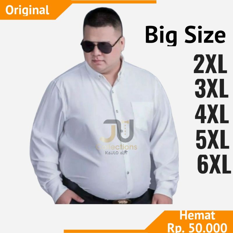 Kemeja Panjang Pria Hem Polos Formal Pria Casual Kemeja Panjang Jumbo Big Size Oversize 4xl Sampai 6xl