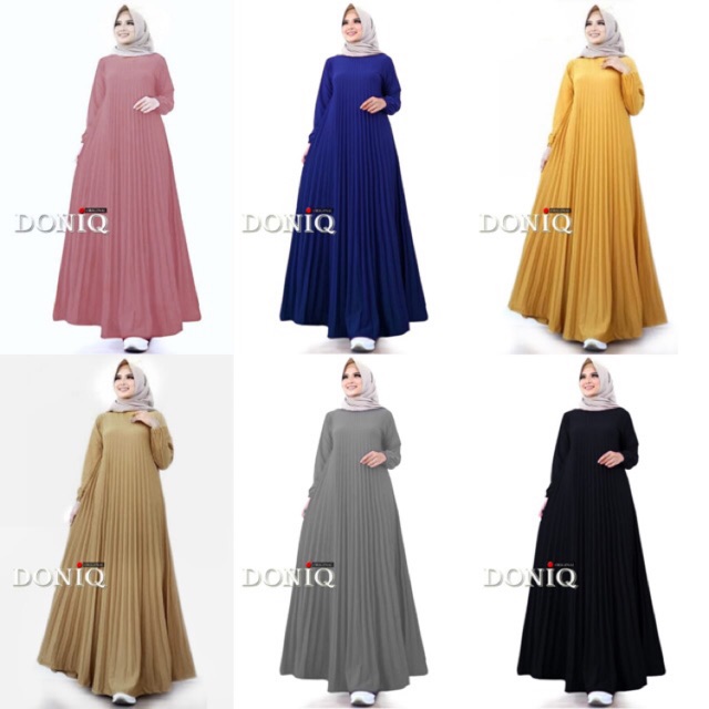 Dress Plisket, doniq original, dress kekinian, dress moderen
