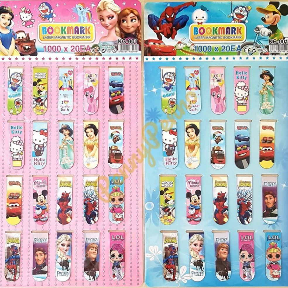 

1pck pembatas buku magnet karakter gambar campur