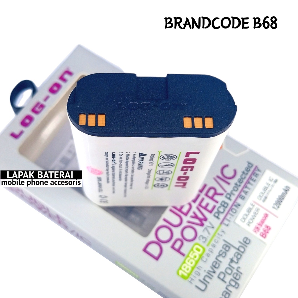 LOG - ON Baterai Brandcode B68 Walkytalky | Hp Outdoor | Hp HT Double IC Protection Battery Batre