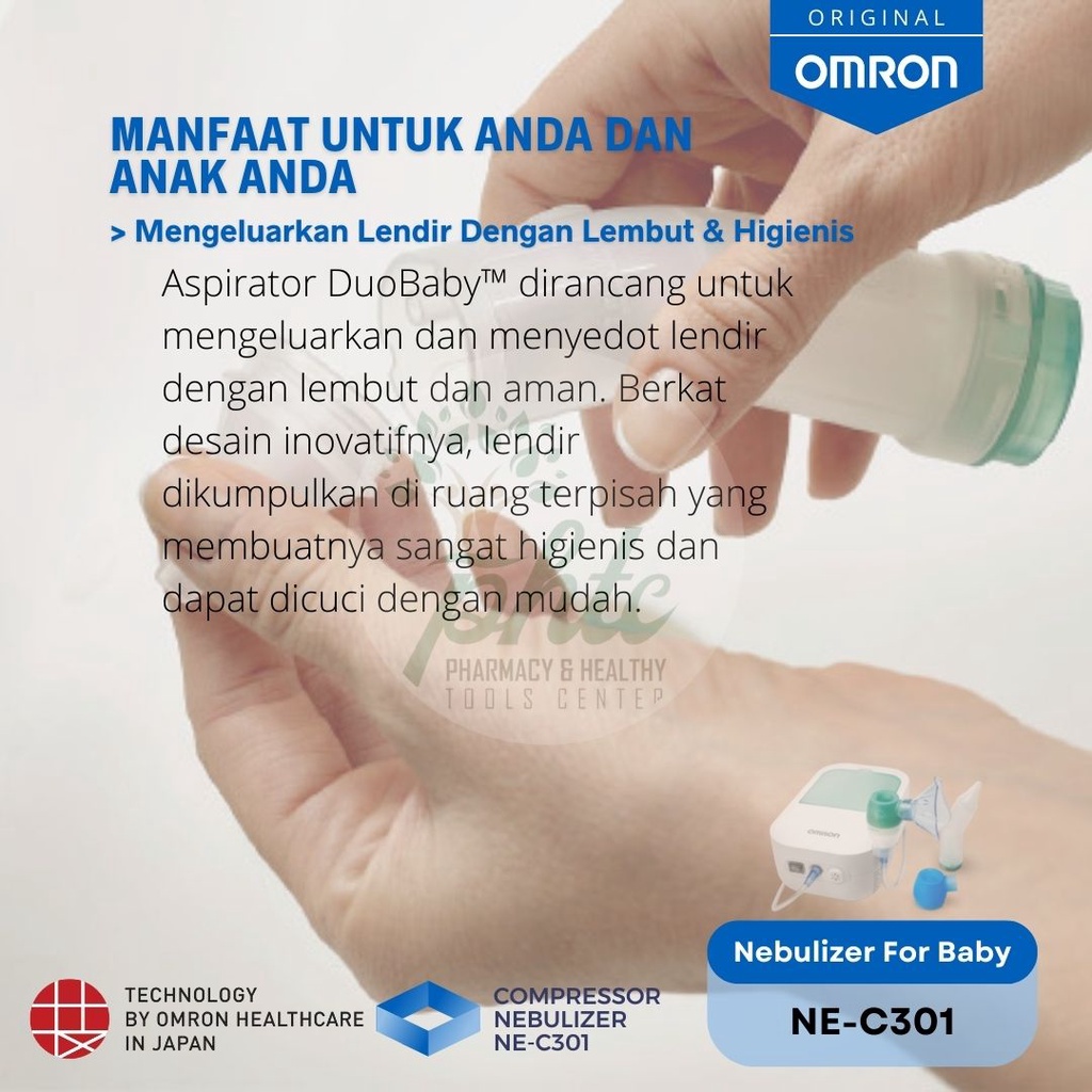 OMRON Compressor Nebulizer Bayi &amp; Nasal Aspirator Duo Baby NE C301 l Omron Nebulizer NE C301 Baby Duo