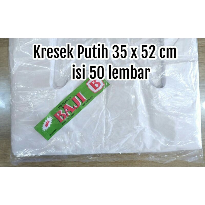 Kantong plastik putih 35 cm, Kantong Kresek putih uk 35 x 52, Kantong putih besar