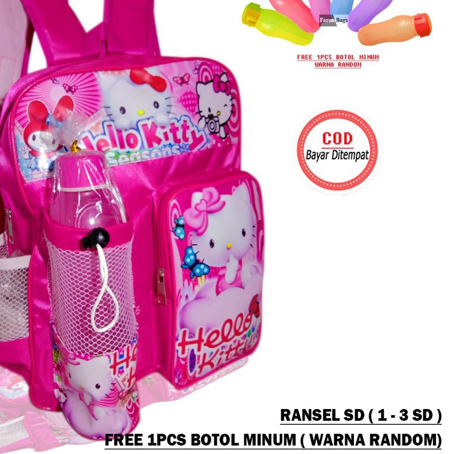 STOCK Tas Ransel Sekolah Anak Perempuan Gambar Kartun Free Botol Minum Tas Ransel Anak SD 77