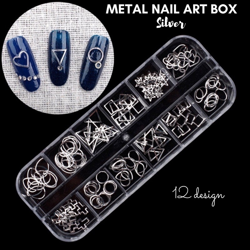 12 METAL nail art box