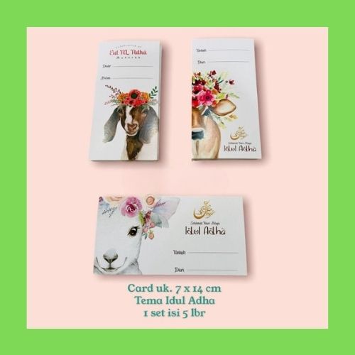 

Kartu Ucapan Greetings Card Gift Card Selamat Hari Raya Idul Adha Kartu Hampers Ied Mubarak 7 x 14 cm (10pcs)