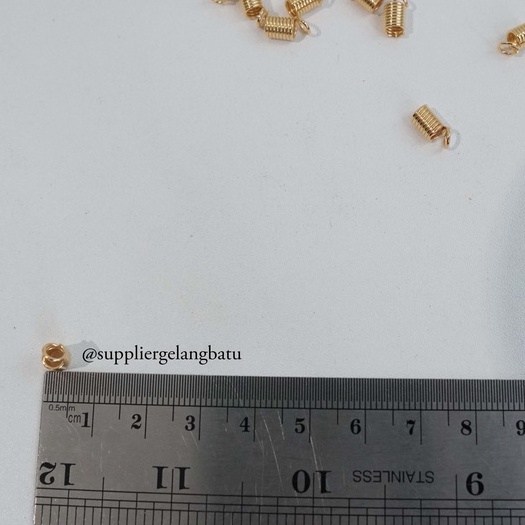 UJUNG TALI CONNECTOR 4mm SPRING CORD end per KONEKTOR GOLD masker