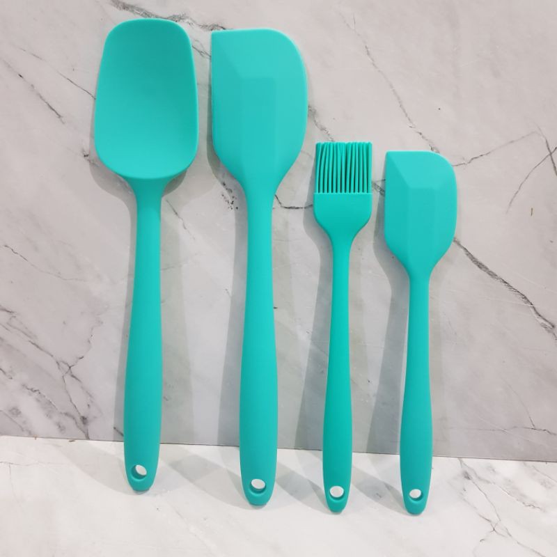 4 pc spatula set Masak cooking silicon tahan panas (kuas) lentur