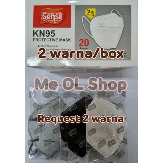 Masker Sensi KN95 6ply Mixed 2 Warna Original Murah