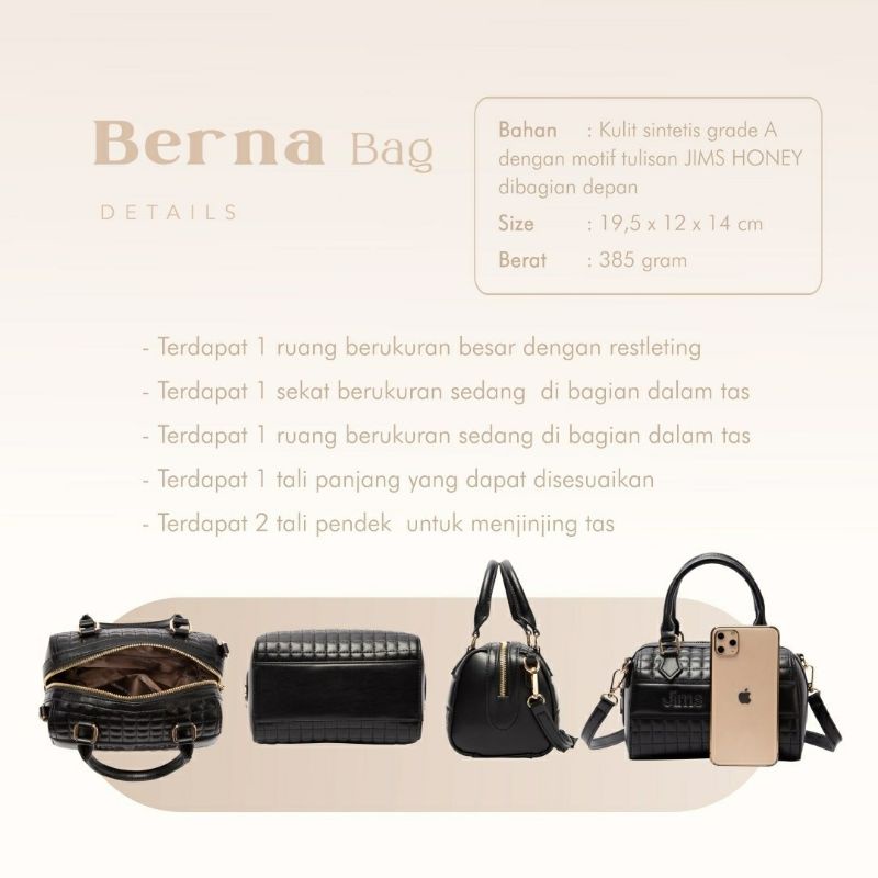 Berna Bag Jimshoney Original Tas selempang wanita clutch handbag realpic cod tas kulit import kado