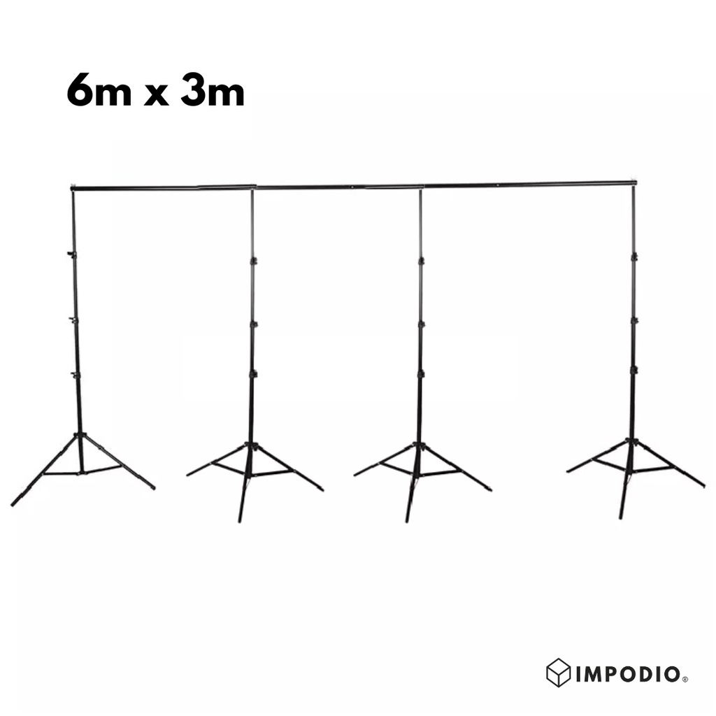 IMPODIO Stand 3x6m Tiang backdrop Profesional Lebar 6m x Tinggi 3m