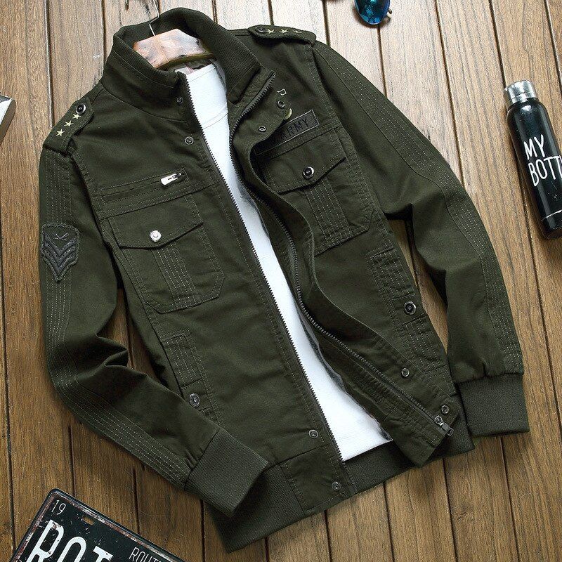 jaket bomber canvas pria elegant (TERSEDIA UKURAN.L.XL,XXL)