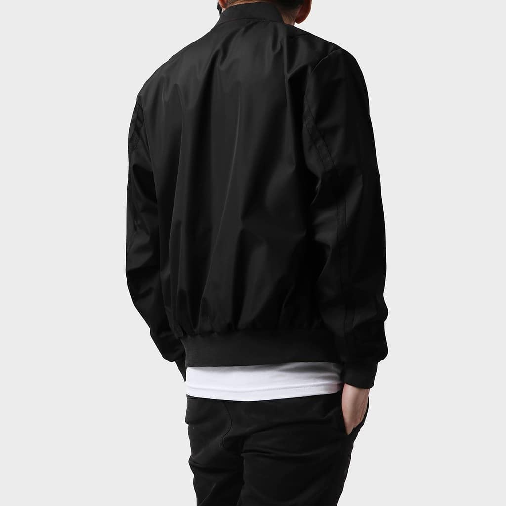 Jaket Pria Bomber Basic Hitam Polyester Premium Waterproof