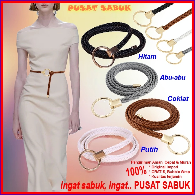 Gesper Tali Ikat Pinggang Kepang Kecil Wanita Sabuk Cewek Belt Fashion Korea Gasper Women Mini Murah