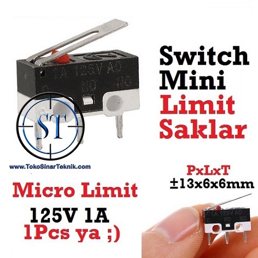 Micro Limit Switch 3 Pin 125V 2A / 1A 125V Saklar Mouse Mini Tekan Kecil Push Button SPDT