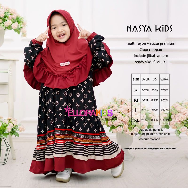 GAMIS ANAK NASYA/ZAHRA 2 FREE HIJAB