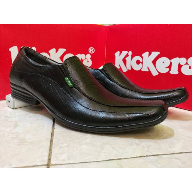 Kickers sepatu pantofel kulit pria bahan kulit asli