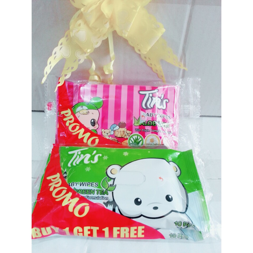 Tin's Baby Wipes 10 pcs Buy 1 Get 1