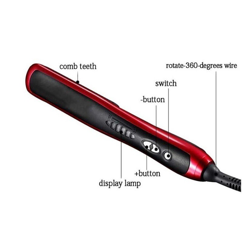 MANTUL Sisir Pelurus Rambut Elektrik dengan LCD Ion/Catokan Rambut Pelurus Bisa Atur Suhu