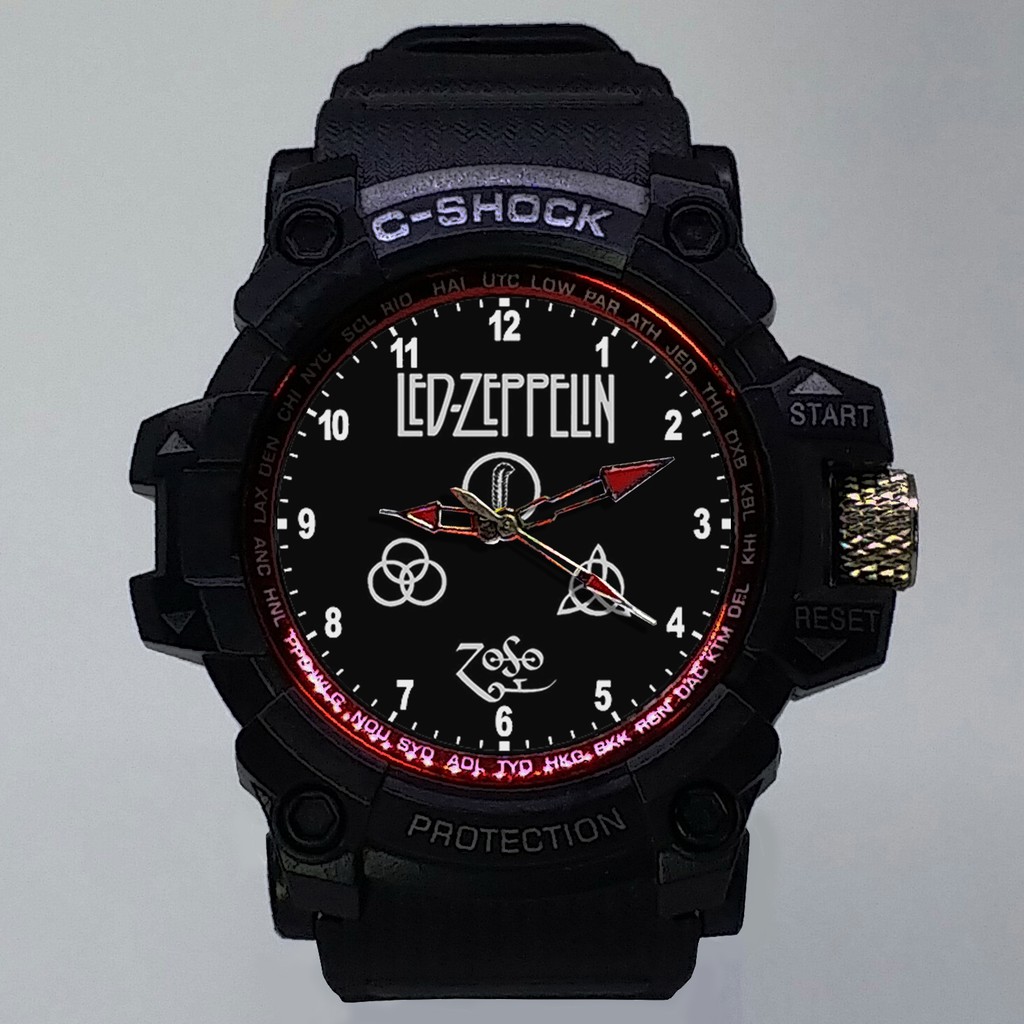 (ISTIMEWA BOSSQUE) JAM TANGAN LED ZEPPELIN  LIST MERAH - EXCLUSIVE 21