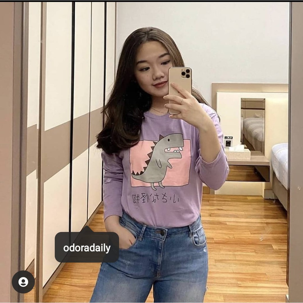 [ODORADAILY] BAJU KAOS LENGAN PANJANG LILAC
