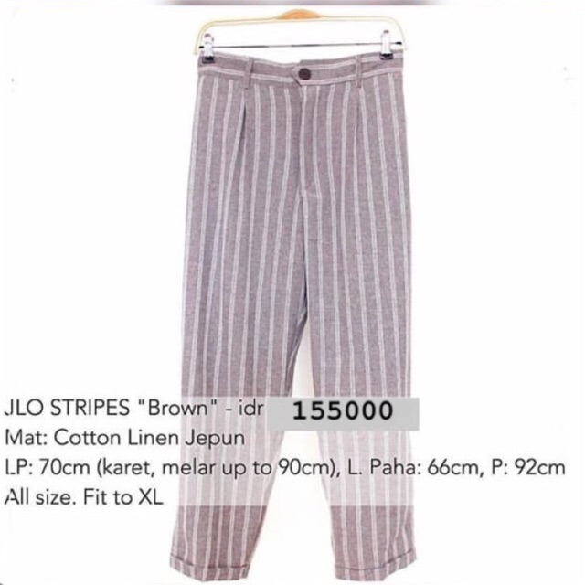 JLO STRIPE BROWN IYMELSAYSHIJAB ISH BIG SIZE celana big size