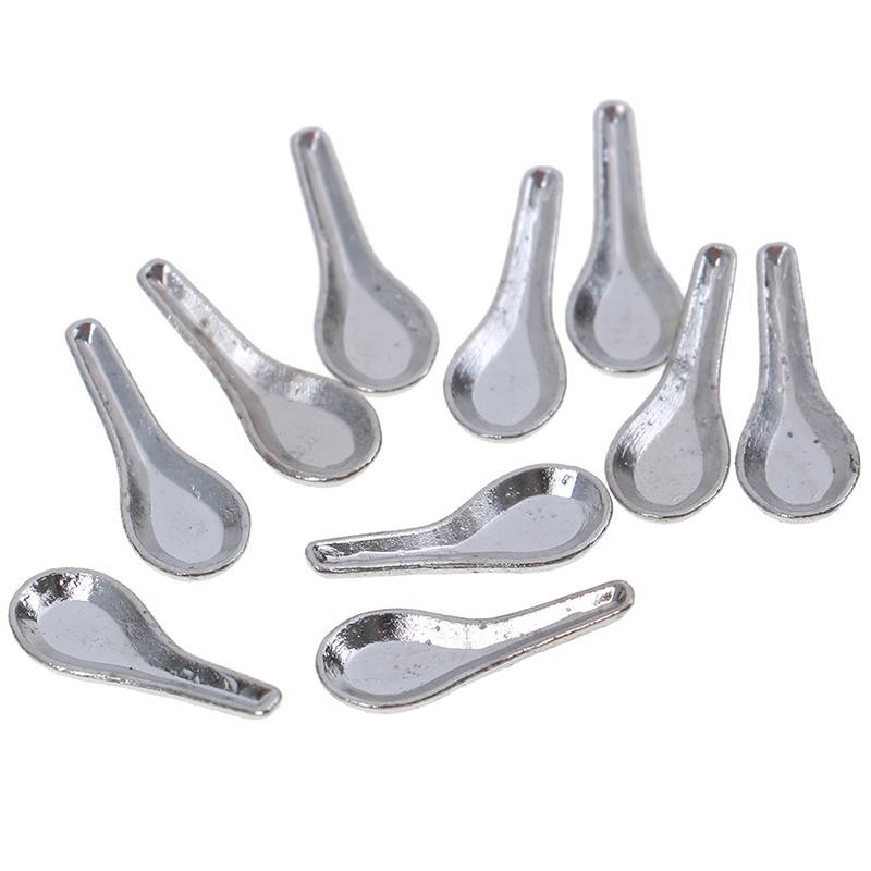 10 Pcs Miniatur Sendok Sup Skala 1: 12 Untuk Dapur Rumah Boneka