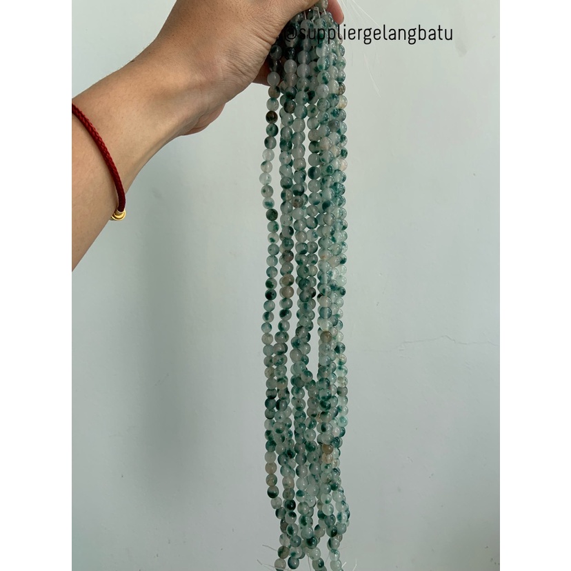 batu GIOK CINA 8mm JADE UKIR bahan gelang kalung NATURAL green akik