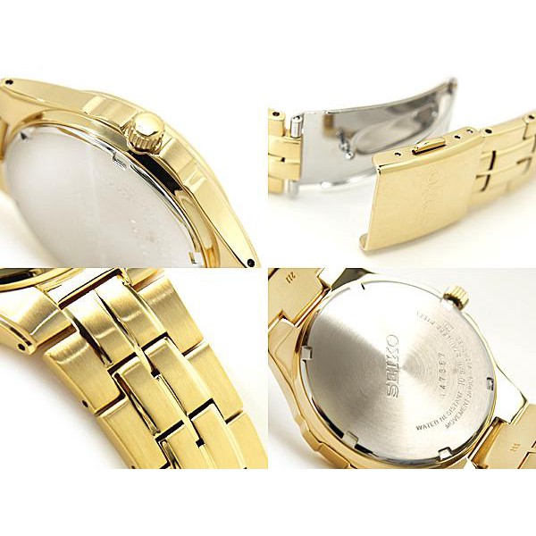 Seiko Mens SNE134P1 Solar White Dial Gold Coating | Jam Pria SNE134