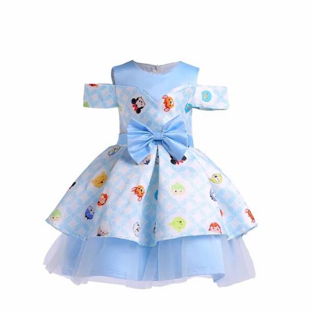 GA2573  TSUM SABRINA BLUE DRESS GAUN PESTA ULANG TAHUN ANAK LUCU KOREA PRINCESS BIRU SABRINA MINNIE