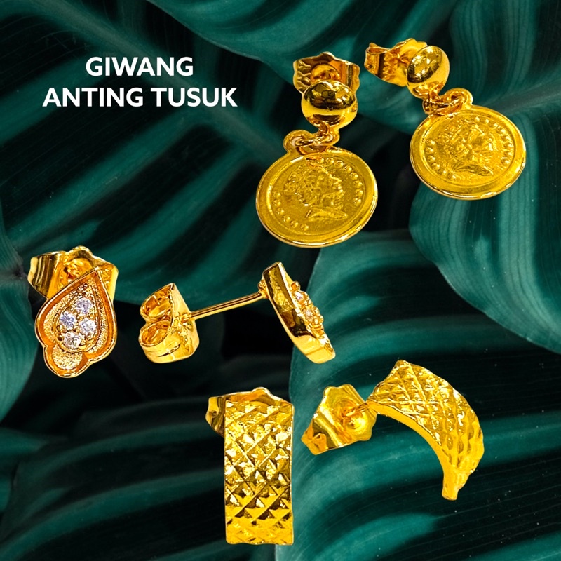 anting wanita//anting tusuk//giwang//perhiasan lapis emas//anting