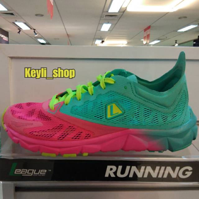 Sepatu League Volans 2.5 W Green Running Shoes Cewe Sneakers Wanita Hijau Pink Original Murah Sport