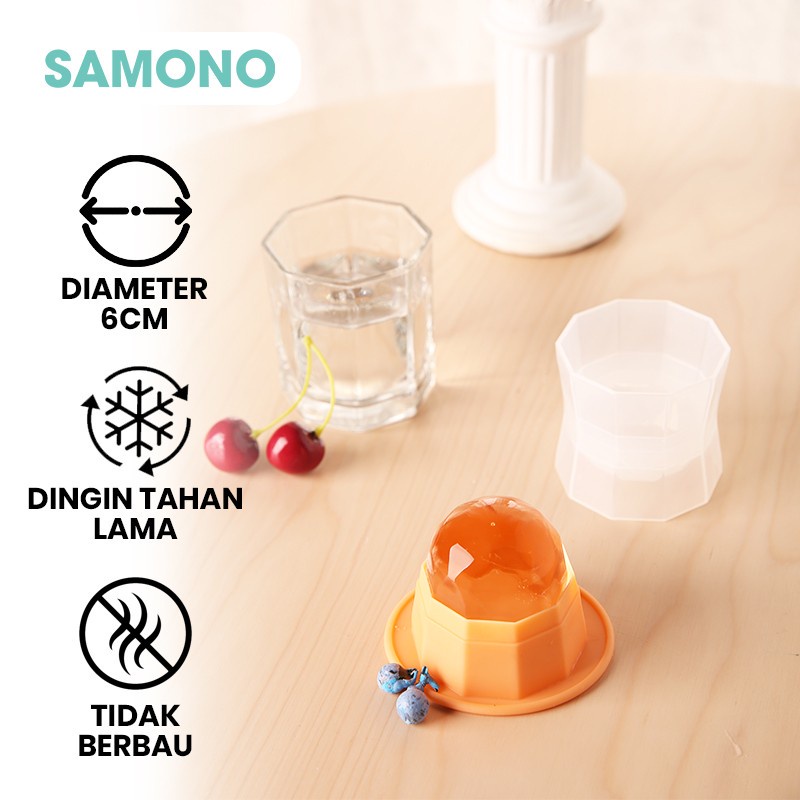 CETAKAN ES BATU SAMONO SIM01 Kristal Plastik Food Grade Kitchenware Diamond Shaped Ice Ball Maker
