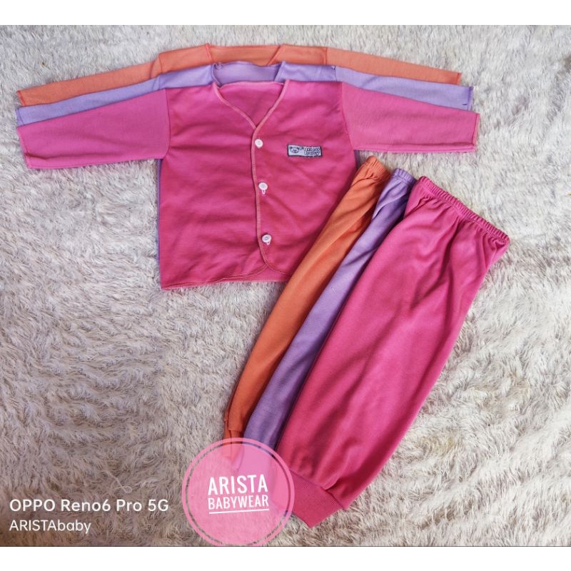 paket 18pcs/9stel baju+celana bayi SERI pink Salem ungu
