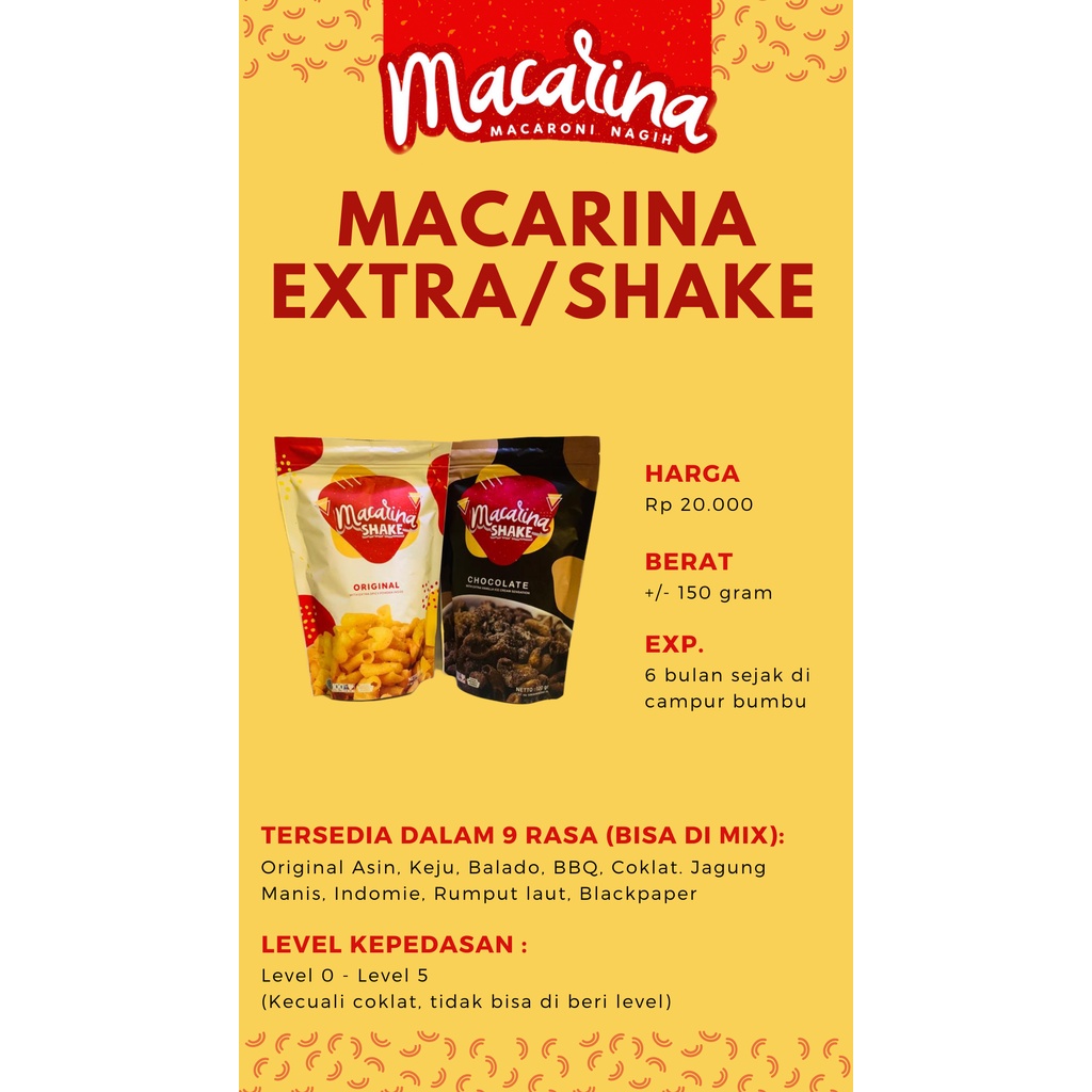 

Macarina kemasan extra