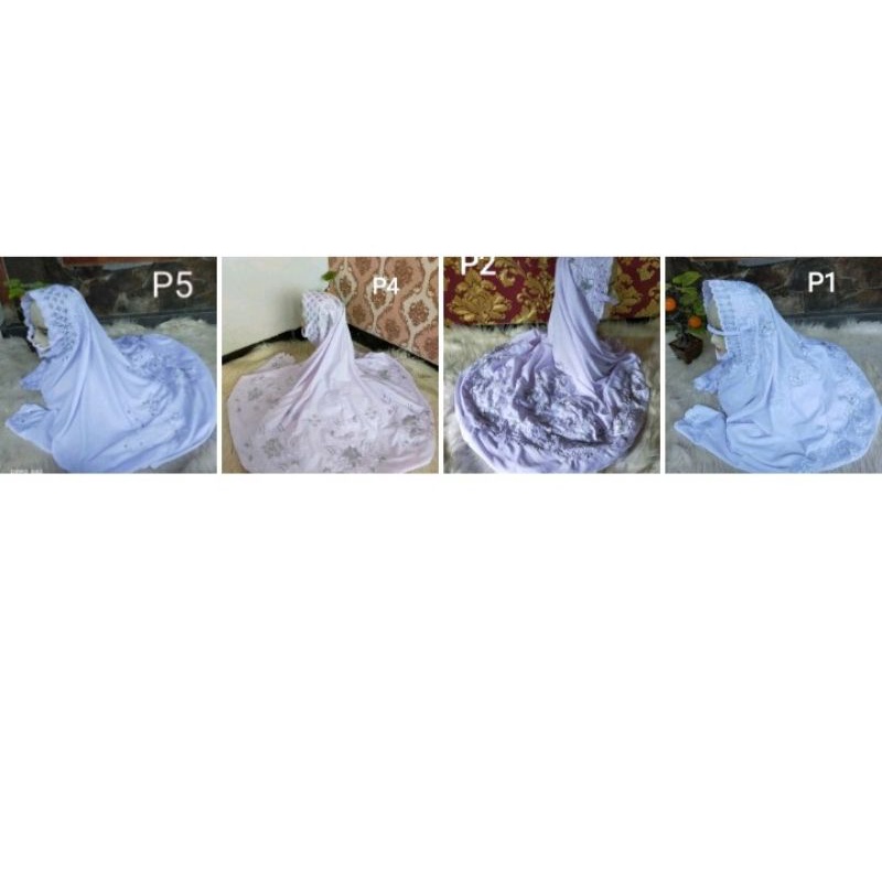 Mukenah Polino Bordir Putih / Mukenah Polino Dewasa / Mukenah Terusan / Mukenah Pondok / Mukenah San