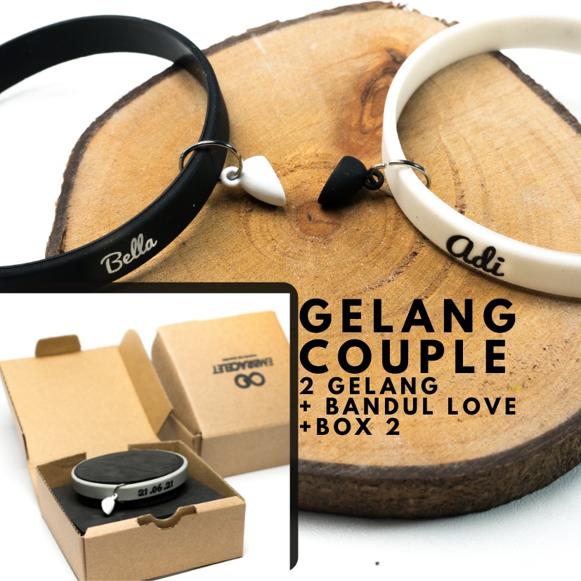 Paket Gelang Couple Custom - FREE BOX