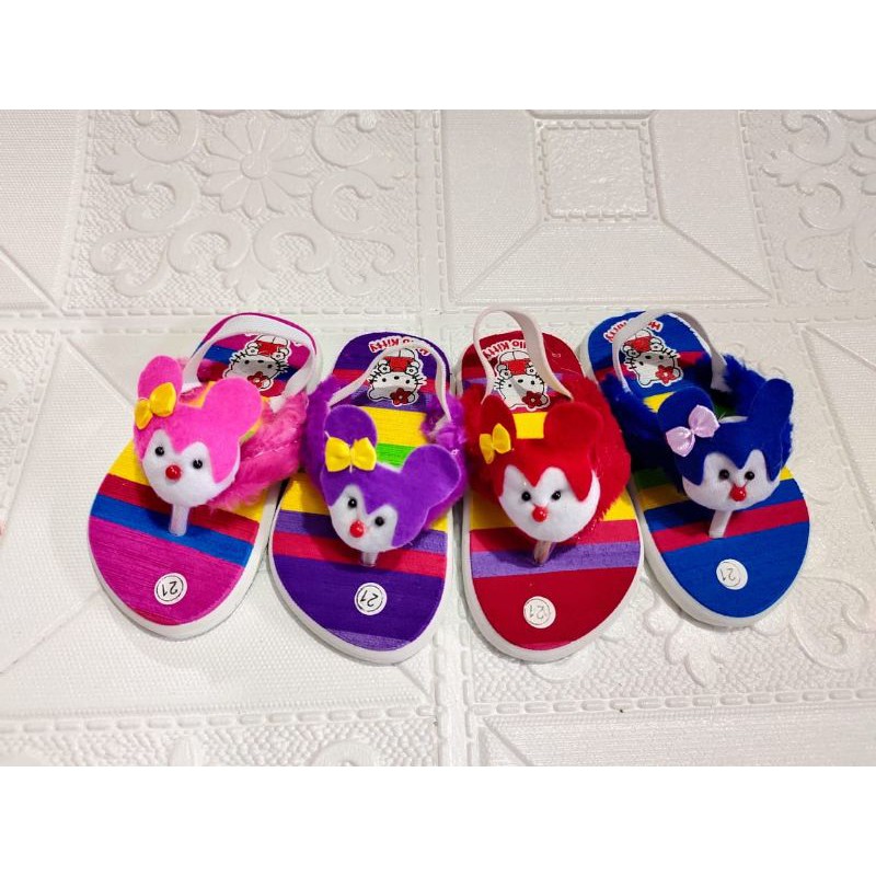 sandal sayang anak baby kids garis boneka hello kity new