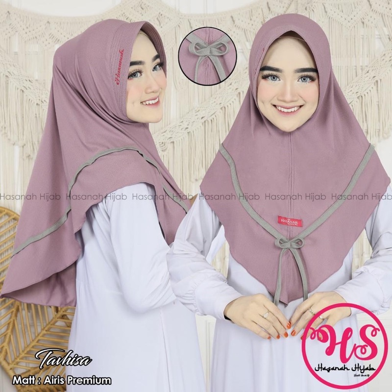 cod termurah jilbab hijab bergo instan merk hasanah hijab motif polka bordir ukuran standart sport p